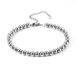 Strang Männer Frauen Edelstahl Perlen Armbänder Silber Farbe Manschette 4/5mm Perlen Armband Statement Schmuck Pulsera Armband