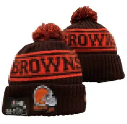 Män stickad manschetterad Pom Cleveland Chi Bobble Hats Sport Knit Hat randig Sideline Wool Warm Baseball Beanies Cap For Women A9