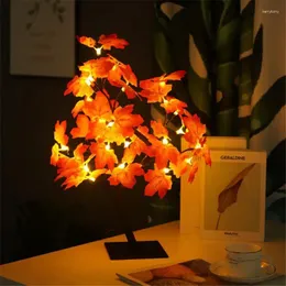 Strängar USB Battery Operated LED Maple Tree Night Light Fairy Lights Home Bedroom Bedside Table Decoration Leaf Lamp