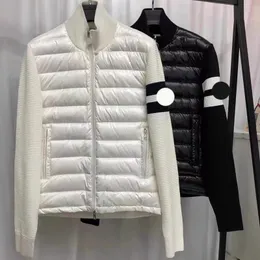 2023 Nya franska mäns pufferjacka Men 'broderad märke Wool Stick Patchwork Winter Jacket Thin Goose Down Down Jacket Have NFC Storlek 1/2/3/4