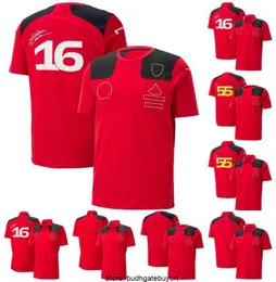 2023 Yeni F1 Ferari T-Shirt Erkek Polo Gömlek Formül 1 Kırmızı Takım Kısa Kollu Tişört Yaz F1 Yarış Giyim Forması Özel