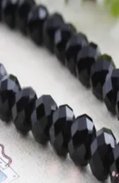 MIC verkaufe Lot 288 Stück schwarze facettierte Kristall-Rondelle-Perlen 8 mm für Armbänder, Halsketten, Schmuck, DIY8925052