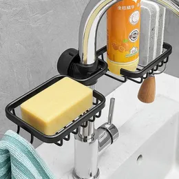 Kitchen Storage & Organization 2023 Household Space Aluminum Mesh Basket Rack Shower Rod Faucet Drain Sink Rag Sponge