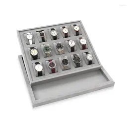 Oglądaj pudełka aksamitne skrzynki do przechowywania duży organizator mężczyzn mechanicznych zegarków na nadgarstki Taca