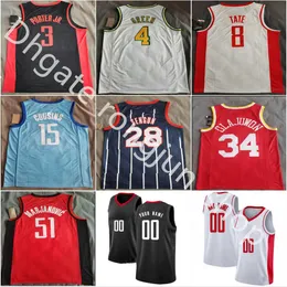 Custom Printed 2023 Basketball 8 Jae'Sean Tate 15 Daishen Nix 6 Kenyon Martin 51 Boban Marjanovic 5 Darius Days 12 Trevor Hudgins 33 Frank Kaminsky Jerseys