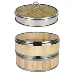 Двойные котлы, 1 комплект кухонной пароварки, корзина для булочек с крышкой, бамбуковая кухонная посуда, кипарис