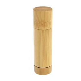 Tubo de bálsamo labial Chapstick garrafa Bamboo Tubos Tubos de armazenamento de brilho labial para mulheres