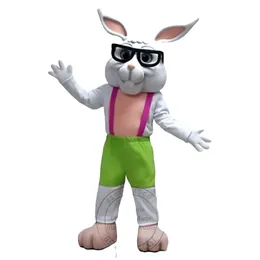 2024 Happy Rabbit Maskottchen Kostüm Osterhase Ganzkörper Requisiten Outfit Kostüm