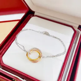 Bransoletka Trójcy Charm Bransoletka dla kobiety Designer Diamond 925 srebro T0P jakość oficjalne reprodukcje klasyczny styl Biżuteria prezent dla dziewczyny 002