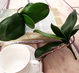 Decorative Flowers Artificial Plant Leaf Real Touch Phalaenopsis Orchid Plastic Leaves Fake Green Simulation