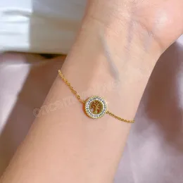 Vintage Gold Steel Color Cubic Zirconia Tree of Life Charm Armband Link Chain rostfritt stål smycken för kvinnor pulseras