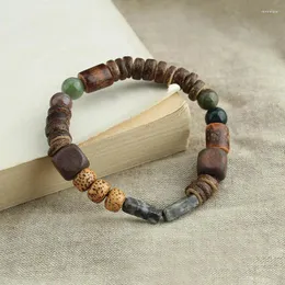 Pulsera con cuentas de piedra Natural, accesorios bohemios divertidos de estilo étnico, artesanías personalizadas chinas Retro nacionales