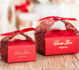 Wedding Favor Holders Gift Boxes Laser Cut Red Chocolate Candy Box Big Size Hollow Paper Boxes 2 Sizes for choose8872239