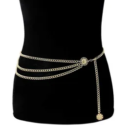 Bälten Retro kvinnorbälten för midjeband All-Match Multilayer Long Tassel For Party Jewelry Dress Waist Chain Coin Pendant Belts Z0404