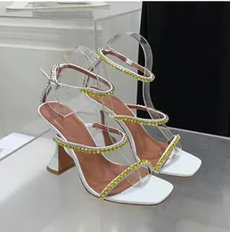 sandali da donna firmati pantofole Ciabatte con cinturino impreziosito da fiori di giglio Scarpe da sera Strass Calzature in raso per una varietà di occasioni sandali con tacco da donna