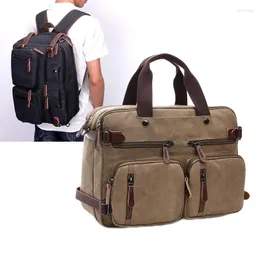 Briefcases Canvas Briefcase Backpack Travel Laptop Bag Vintage Men'S Handbags Shoulder Business Messenger Breifcases Crossbody Tote