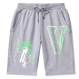 2024 Summer Vlone Men's Pants Brand Shorts Pants Vlonessweat Friends Terry Casual Spring Summer Elastic Byxor för män och kvinnor Shorts Vlone On Popular