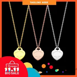 2023 18kgold新しいペンダントネックレスTIFFLY FASION CHARM Men's and Women's Fourleaf Heart Necklace高品質のステンレススチールデザイナーネックレスジュエリーW2WZ