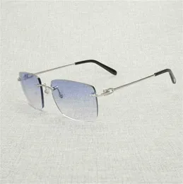 20% de desconto para designers de luxo Vintage Rimless Men Women Metal Frame Square Eyeglasses Shades Oculos Gafas for Outdoor Club Accessories 011B high quality
