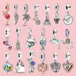 925 silver Fit Pandora Original charms DIY Pendant women Bracelets beads Pendants Wings Heart Camel Badminton Bottle