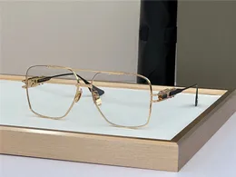 Neue quadratische optische Brille im modischen Design EMPERIK mit Metallrahmen Inspiriert vom zweifarbigen Look transparenter Luxusuhrenbrillen der Spitzenklasse