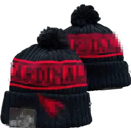 Men Knitted Cuffed Pom Arizona ARI Bobble Hats Sport Knit Hat Striped Sideline Wool Warm Baseball Beanies Cap for Women A2