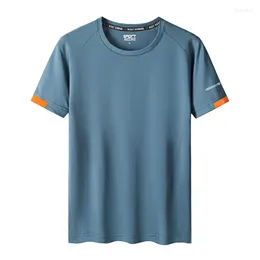 Men's T-skjortor Summer Casual O-Neck Breattable Quick Dry Stretch Kort ärm Tshirt Plus Size M-5XL 6XL 7XL 8XL 9XL TOPP