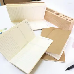 1PCS Kraft Paper Cover Day Month Week Plan Calendar Notepad Line أفقي الخط