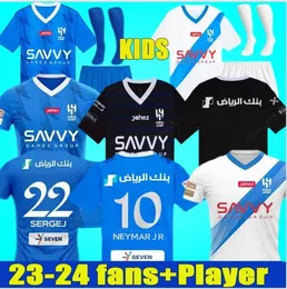23 24 NEYMAR JR MITROVIC HAl ilal Saudi Soccer Jerseys 2023 2024 NEVES SERGEJ SALEM Football Shirt MALCOM home third 3rd jerseys Abdullah Men Kids Kit sets uniforms