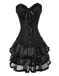 Corset Skirt for Women Steampunk Halloween Bustiers Dress Classic Push Up Embroidery Bodyshaper Clubwear Carnival Costume5314746