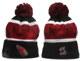 Berretto da uomo con risvolto lavorato a maglia Pom Arizona ARI Bobble Hats Cappello lavorato a maglia sportivo Berretto da baseball caldo in lana a righe laterale per donna A11