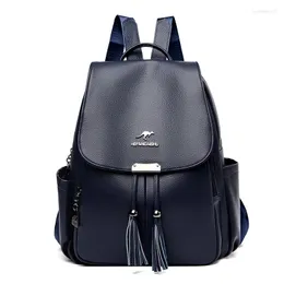 Skolväskor Fashion Fringe Design Ryggsäck Högkvalitativ PU -läder Kvinnors ryggsäckar för Teenage Girl Shoulder Bag School Bag Mochila