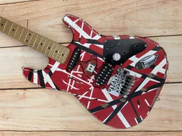 Guitar electric guitar relic Floyd Rose Vibrato Bridge Red Frankie 5150 White and Black Light Edward van Hailun Envio Gladys