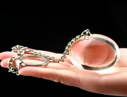 Big Glass Ball Chain Anal Pärlor Butt Plug Sextoys stora vagina analbollar Buttplug Bolas Crystal Clear Glass Anus Plugs Sex Toys Y5860560