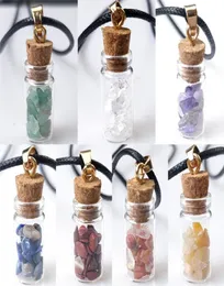 Reiki Healing Colorful Natural Stone Rubble 7 Chakra Orgone Energy Pendant Wishing Bottle Necklace For Women Men Jewelry4291655