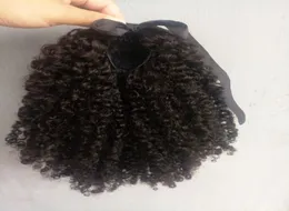 Sufaya Full Head Brazilian Human Virgin Remy Kinky Curly DrawstringPonytail Hair Extensions Natral Black Color 1b Color 150g one b6214478