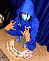 Men's Tracksuits Trapstar Man Set Chenille Decoded Hooded Tracksuit Bright Dazzling Blue White trapstar jacke schwarz Woman Suit Sports Advanced Design YY5500