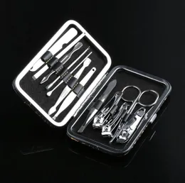 Leopard Pattern Box 12 In 1 Portable Stainless Steel Personal Manicure Set Mini Nail Cutter Nail Pedicure Set Nail Clippers3056508