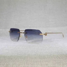 2023 Дизайнерские очки винтажные новые линзы формы без оправы солнцезащитные очки Мужчины женщины на открытом воздухе Gafas Clear Glass Frame для чтения оттенков Culos