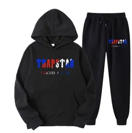 Chándal marca TRAPSTAR, ropa deportiva estampada para hombre, 16 colores, conjunto cálido de dos piezas, Sudadera con capucha holgada, pantalones para correr YT9981