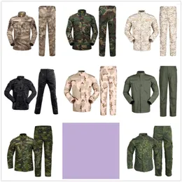 Hunting Jackets Men's Long Sleeved Camouflage Shirt And Pants Outdoor Hiking Clothing Training Uniform Wear-Resistant Tactical Suit