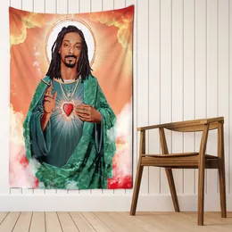 Tapestries Snoop Dogg Tapestry Rapper Jesus Tapestry Wall Hanging Mystical Psychedelic Boho Aesthetic Room Hippie Bedroom Background Decor