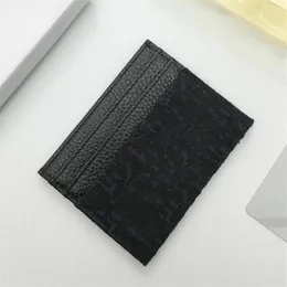 Whole fashion canvas credit Card Holders embroidery woman Letter man mini wallet Designer pure color Black with box267m