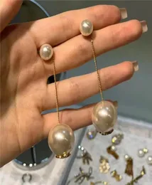 Designer Earrings luxury pearl female dangles Earrings Fashion simple long earringss gold letters women039s jewelry good1240121