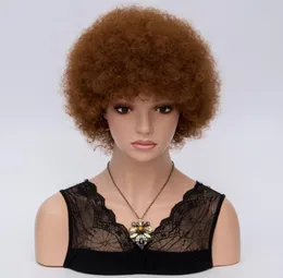 Curto encaracolado afro perucas para mulheres marrom escuro completo peruca de cabelo sintético acastanhado vermelho américa africano peruca natural cosplay6997013