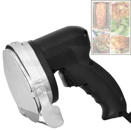 Elektrisk kebabskivare Doner Knife Shawarma Cutter Handhållen BBQ rostad köttklippmaskin Gyro Kniv 220V 110V Två blad