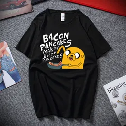 Mens TShirts Kawaii Clothing Anime T Shirt for Men Jake and Finn Bacon Pancake Girl Boy Casual Tops Ropa Hombre Camisetas 230404