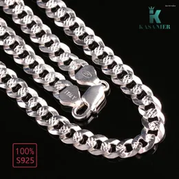 Correntes Kasanier Homens Curb Cuban Link Chain Colar 925 Sterling Silver 5mm Largura 18-24inch Moda Hip Hop / Rock Estilo Jóias