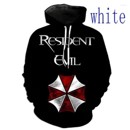 Erkek Hoodies Sweatshirts Erkekler Sıradan U-U-UMBRELLA Corporation Biohazard Hoodie 3D Baskı R-Resident Evil Hoodiesmen'in Rowe22