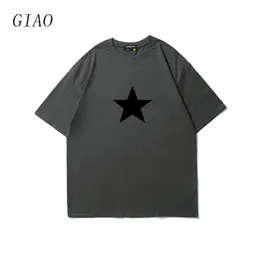 Erkek tişörtler y2k estetik Birçok renk pamuk 2000s yıldız baskılar sokak kıyafeti kısa kol yaz gündelik moda zarif tshirts 230406